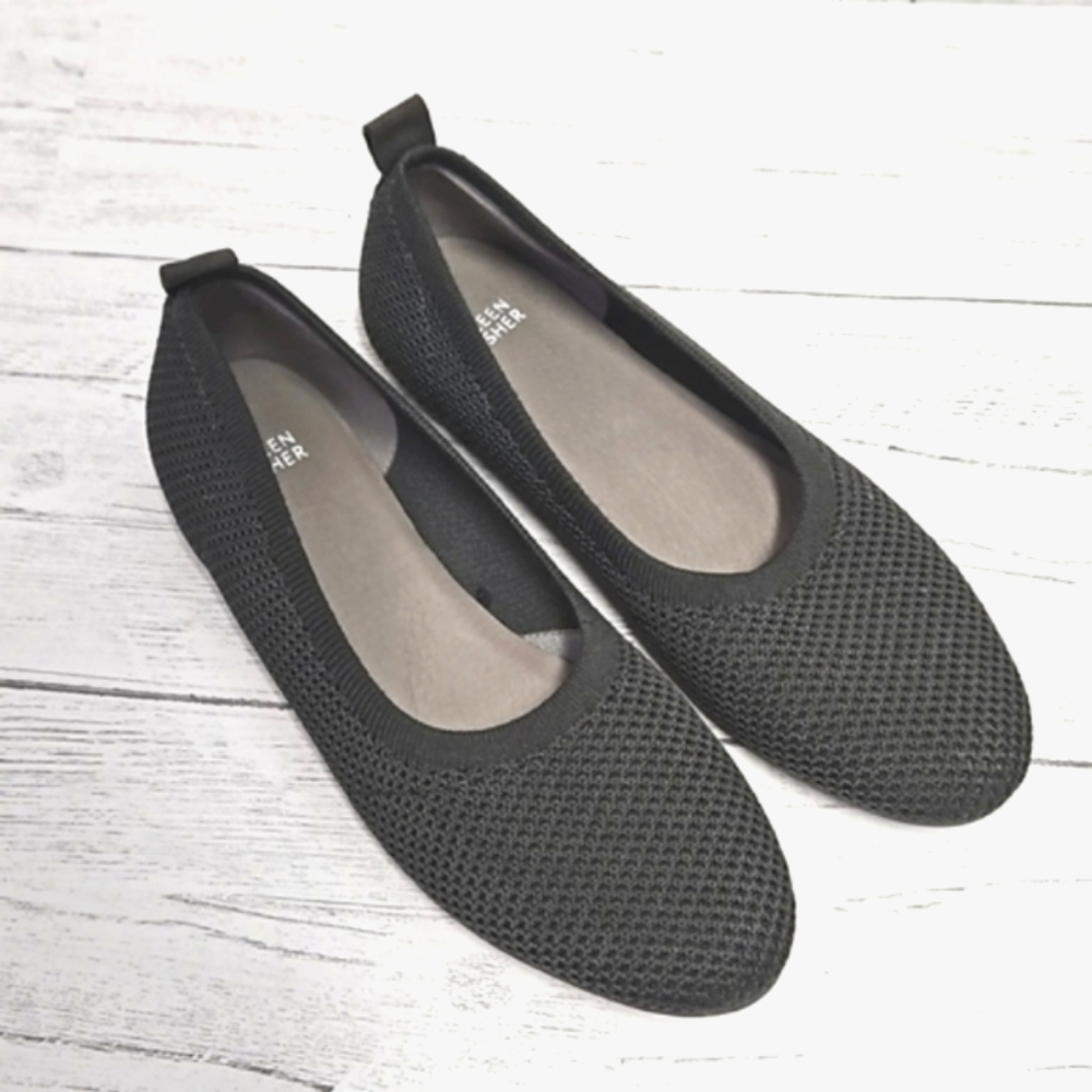 Eileen Fisher Naomi 2 knit ballet flats in dark gray women's size 10 NWOT